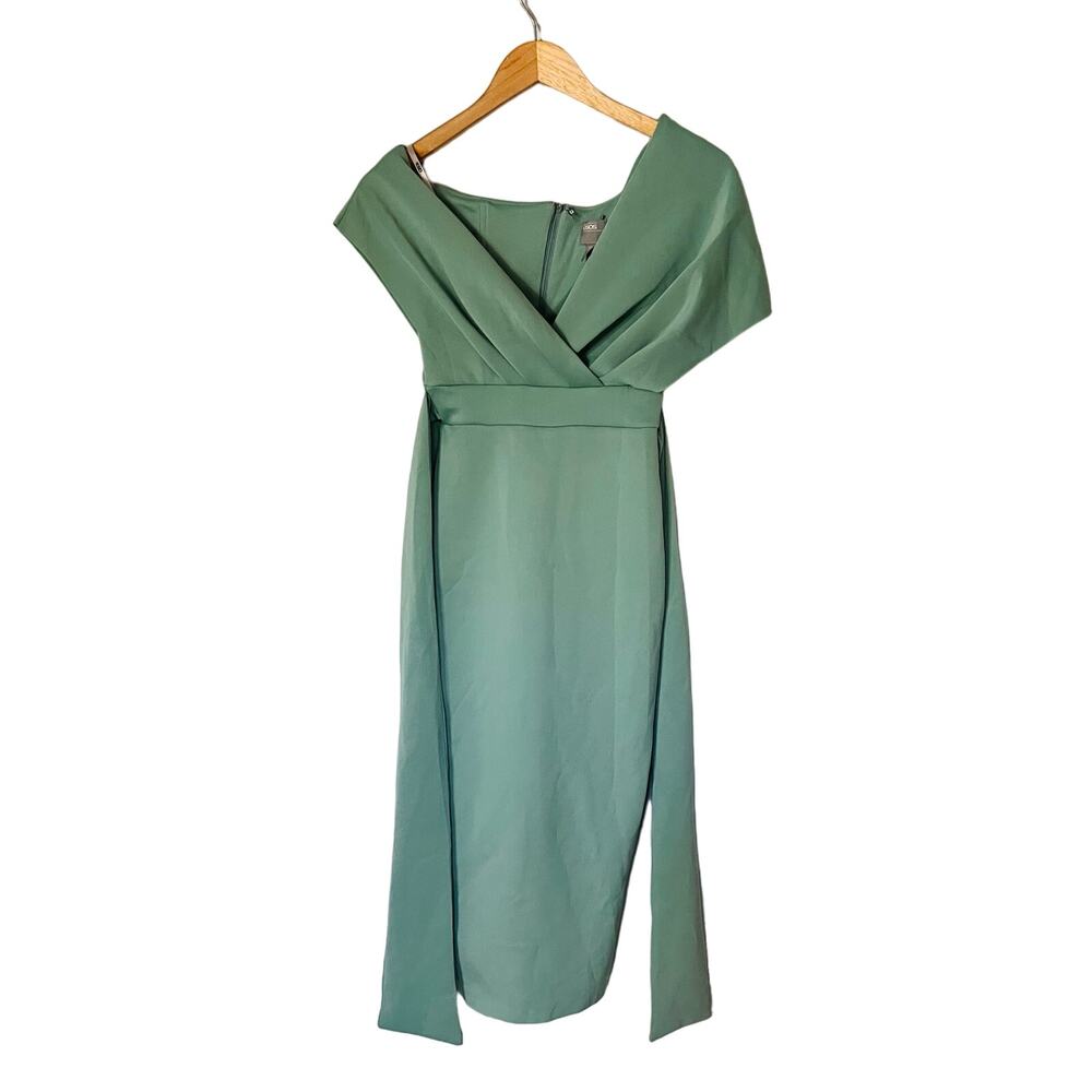 ASOS Draped Sleeve Bodycon Dress Size 0 NWT Mint Green